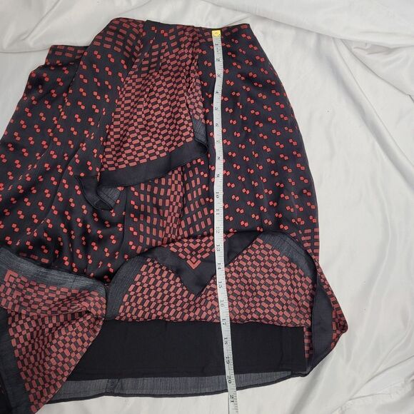 NEW Club Monaco Selleenyah red mix draped front a-line skirt 4 - Picture 10 of 11